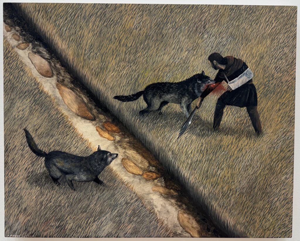 Hydeon, gouache on wood panel