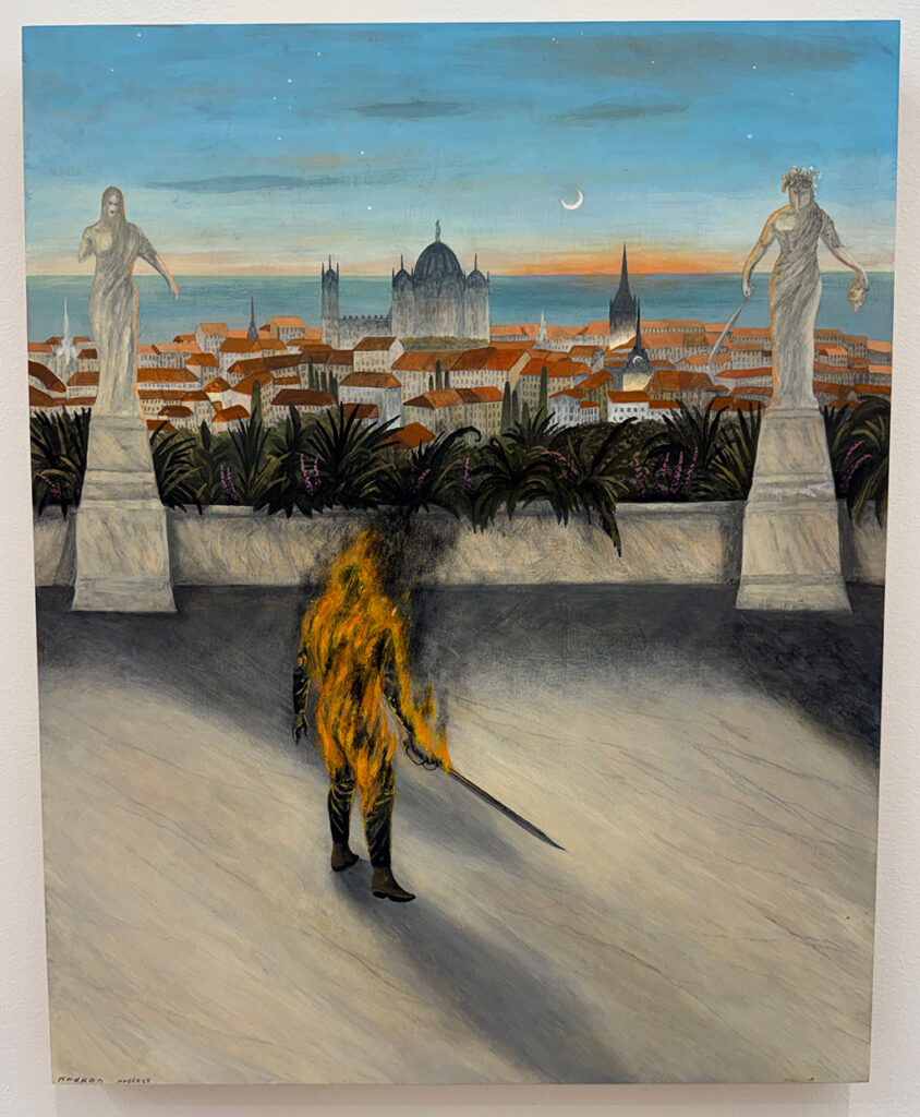 Hydeon, gouache on wood panel